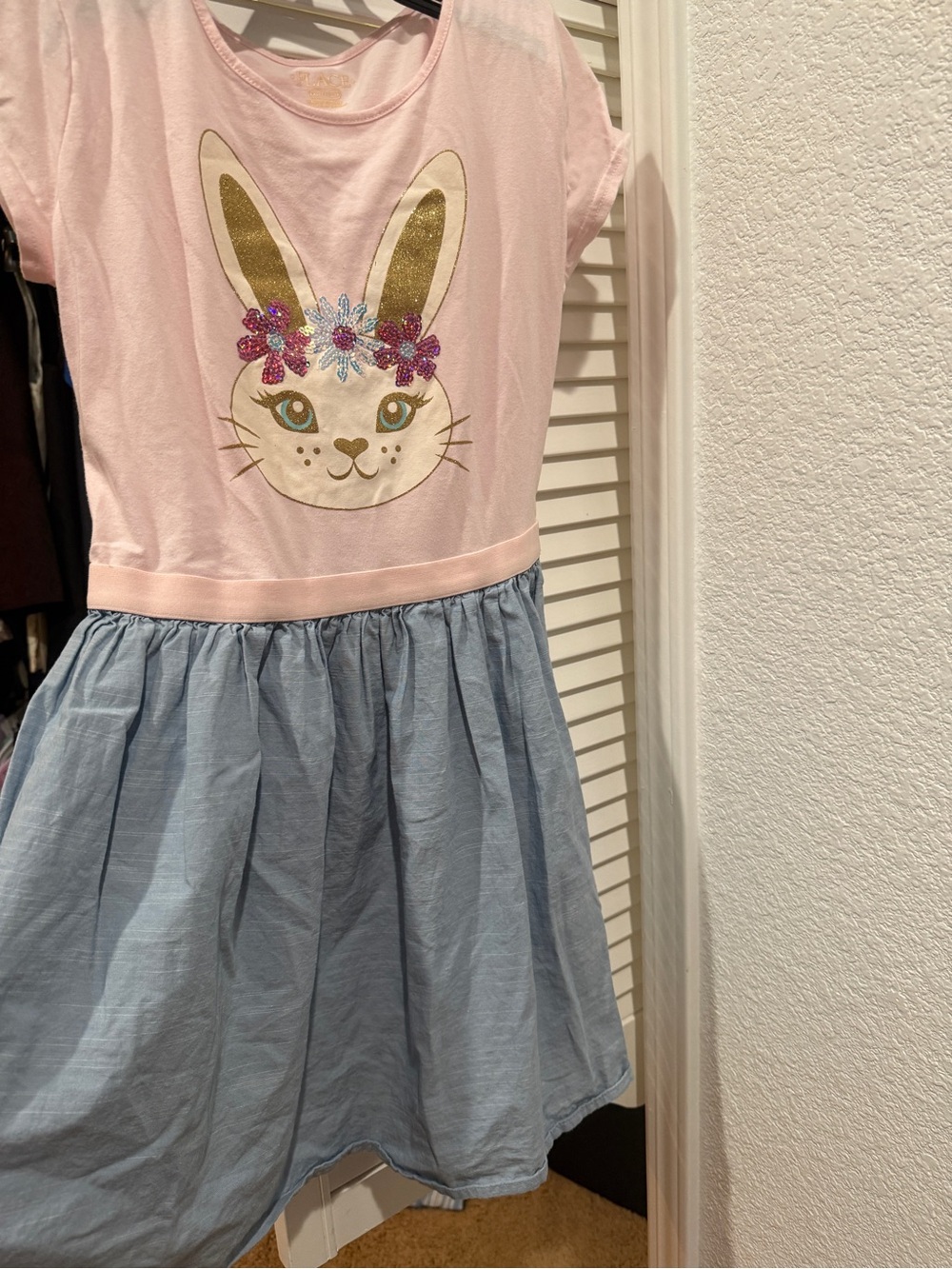 Place Soft Pink Girls' Tee with Gold Logo